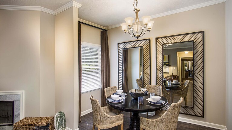 Dining Area with Crown Molding